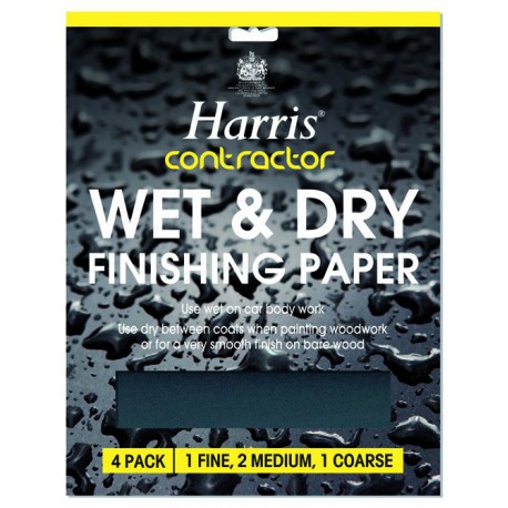 Harris Contractor 4 LISTY WET & DRY brúsny jemný papier na drevo